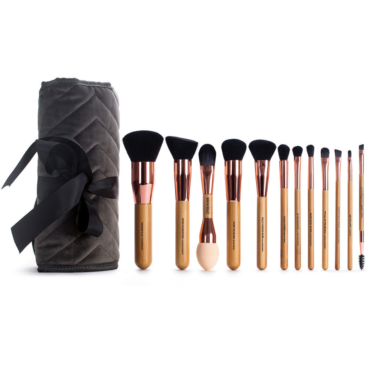 A WHOLE LOT OF LOVELY – set of 12 makeup brushes in a rollup bag